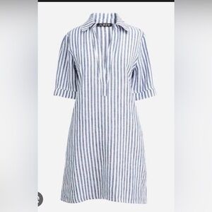 J.Crew Bungalow popover dress in striped linen medium